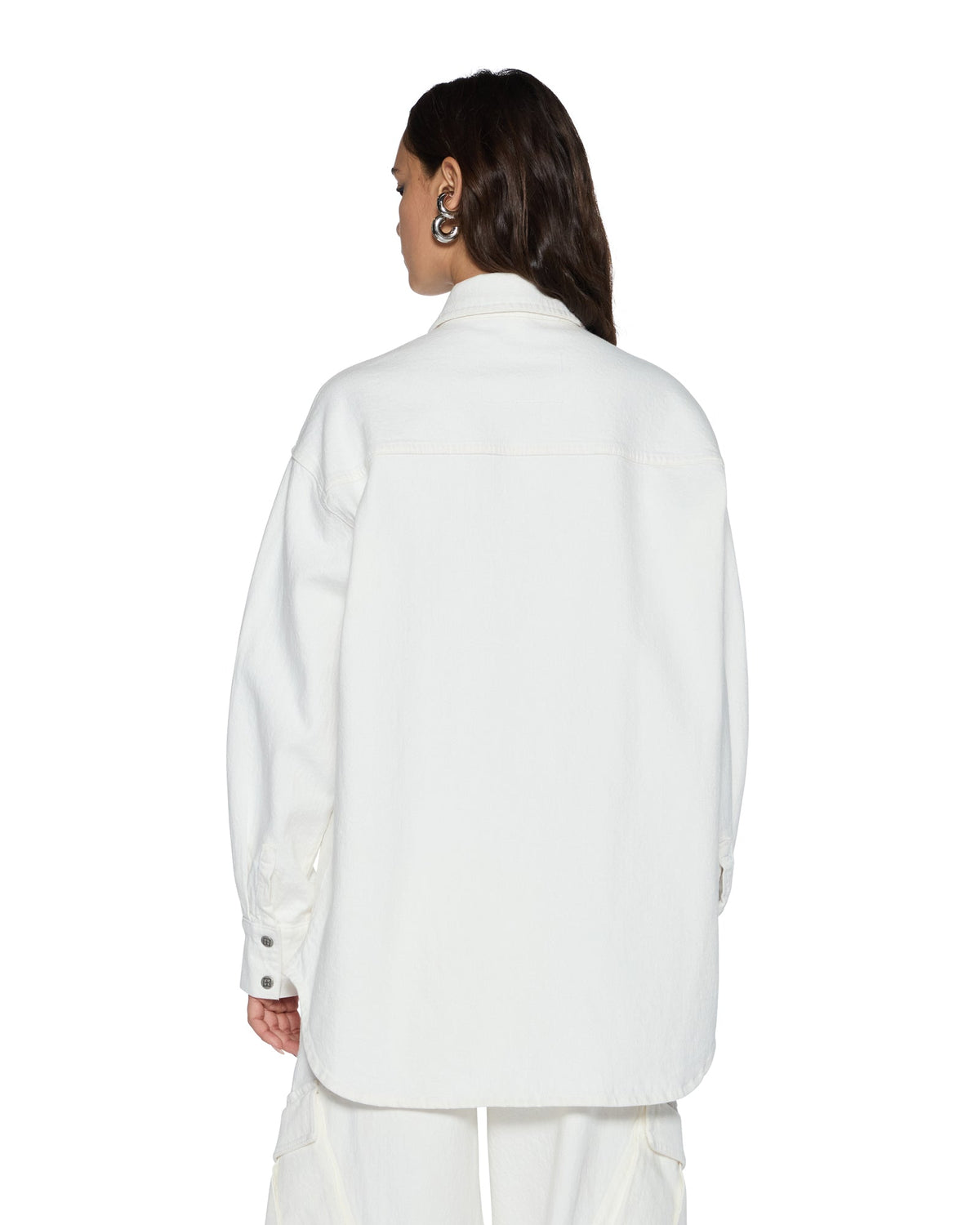 Womens Oversized Ls Shirt Ecru Oversized Shirts - Beige