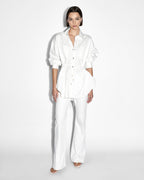 Womens Oversized Tie Ls Shirt Sugar Rush Oversized Shirts - White