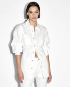 Womens Oversized Tie Ls Shirt Sugar Rush Oversized Shirts - White