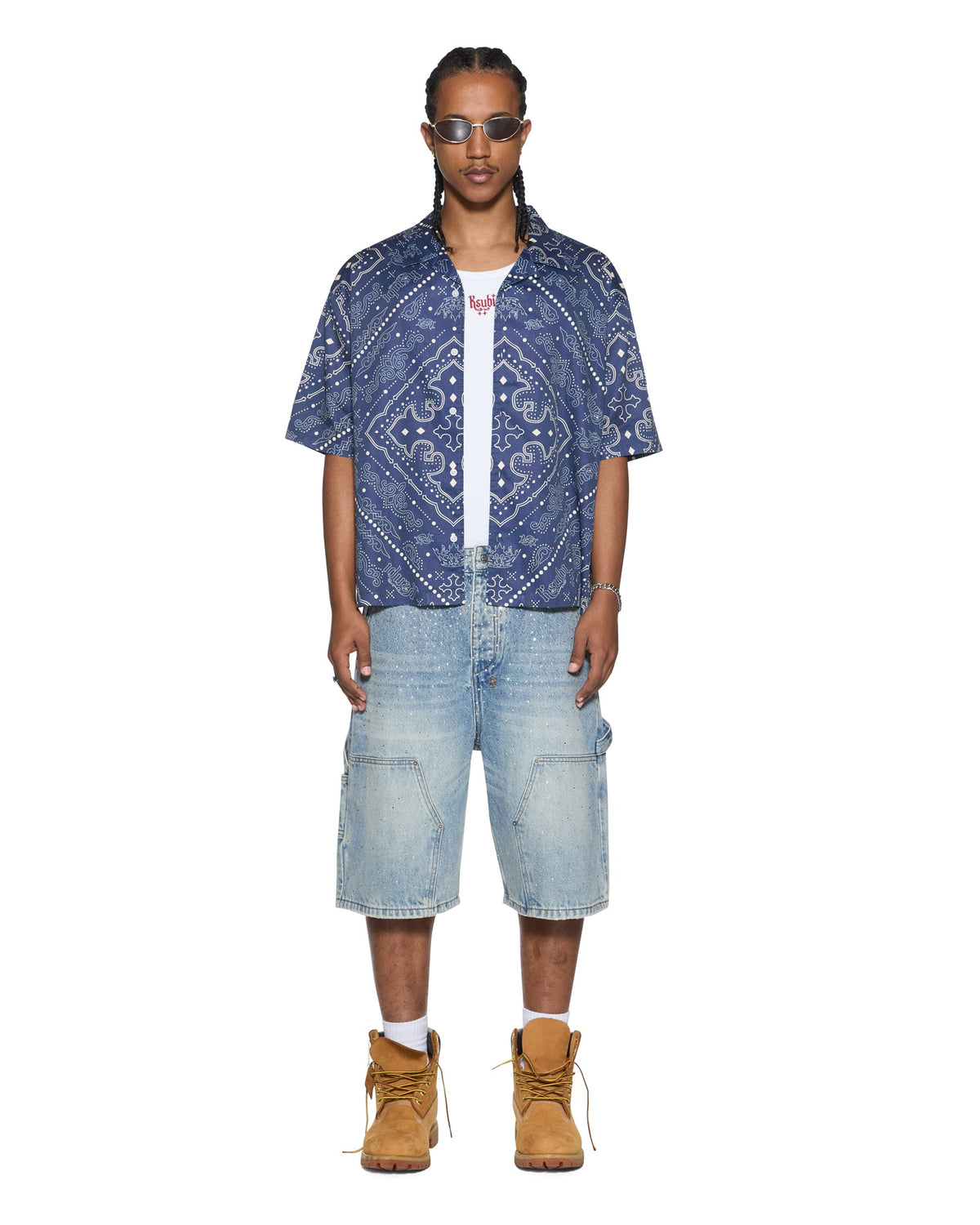 Mens Paise Diner Ss Shirt Deep Regular Shirts - Navy