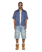 Mens Paise Diner Ss Shirt Deep Regular Shirts - Navy