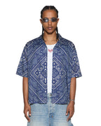 Mens Paise Diner Ss Shirt Deep Regular Shirts - Navy