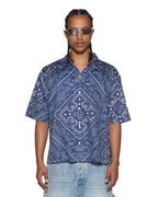 Mens Paise Diner Ss Shirt Deep Regular Shirts - Navy