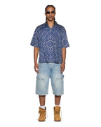 Mens Paise Diner Ss Shirt Deep Regular Shirts - Navy