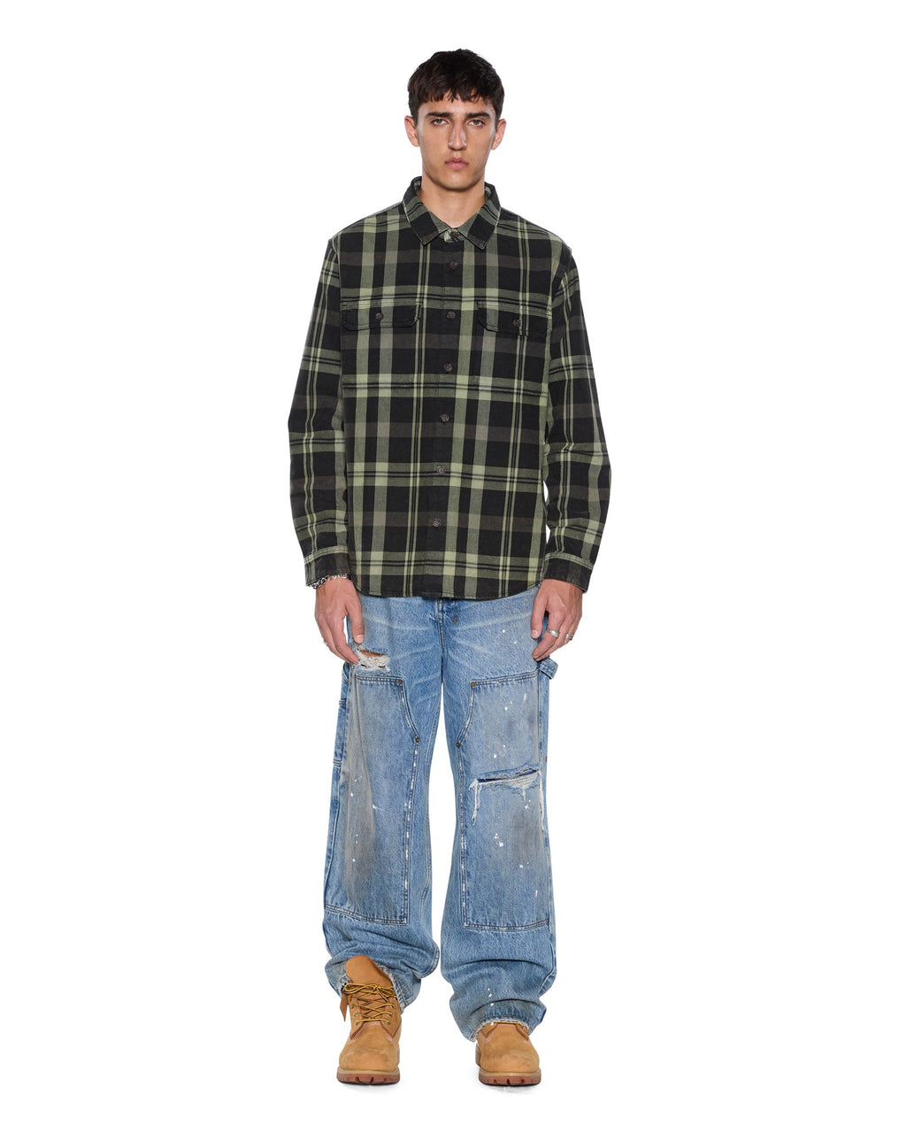 Mens Rosebowl Ls Shirt 1999 Khaki Check Regular Shirts - Multi Colour