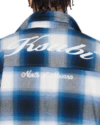 Mens Rosebowl Ls Shirt Salted Blue Regular Shirts - Blue