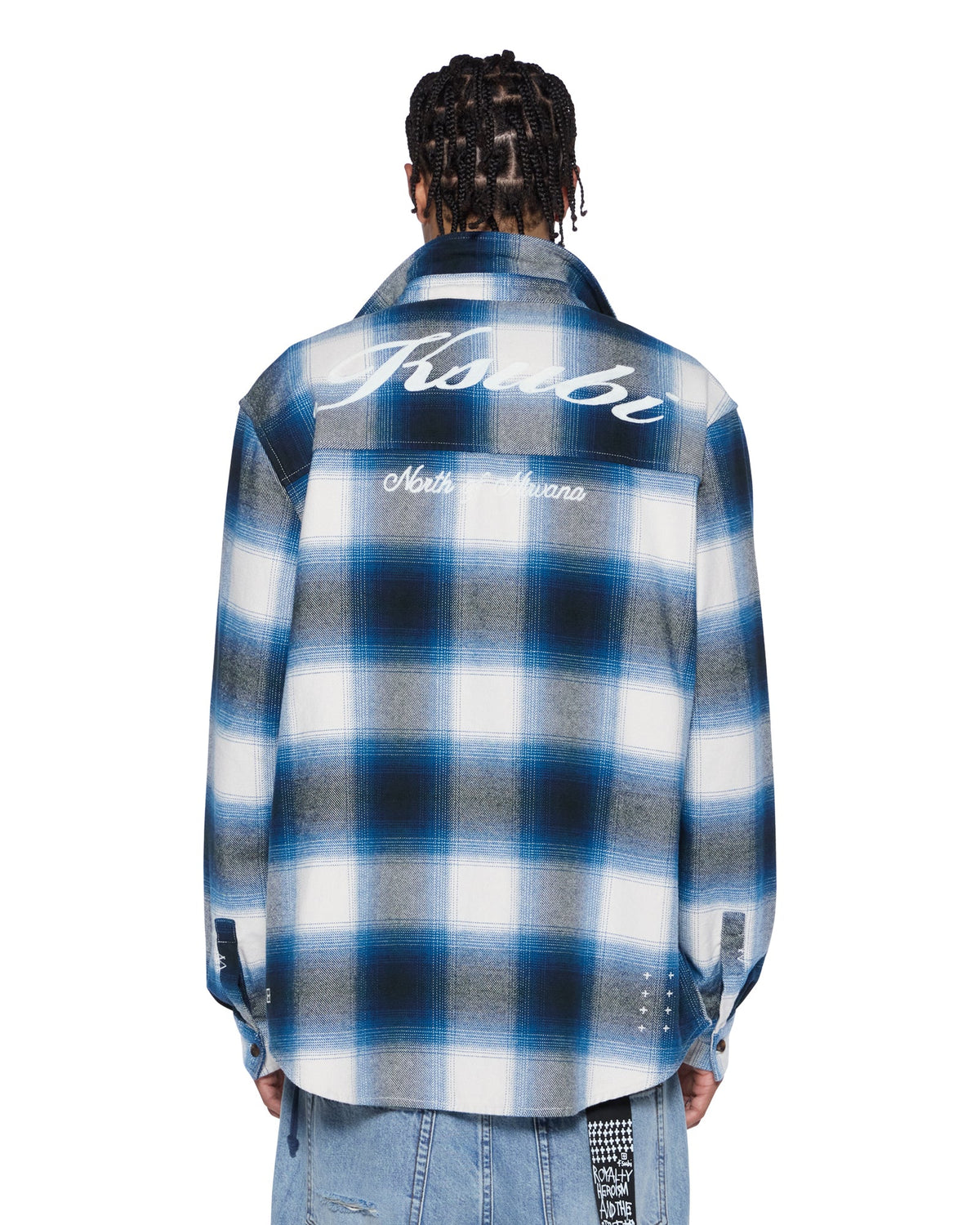 Mens Rosebowl Ls Shirt Salted Blue Regular Shirts - Blue