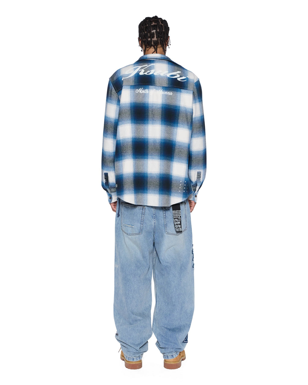 Mens Rosebowl Ls Shirt Salted Blue Regular Shirts - Blue