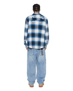 Mens Rosebowl Ls Shirt Salted Blue Regular Shirts - Blue