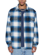 Mens Rosebowl Ls Shirt Salted Blue Regular Shirts - Blue