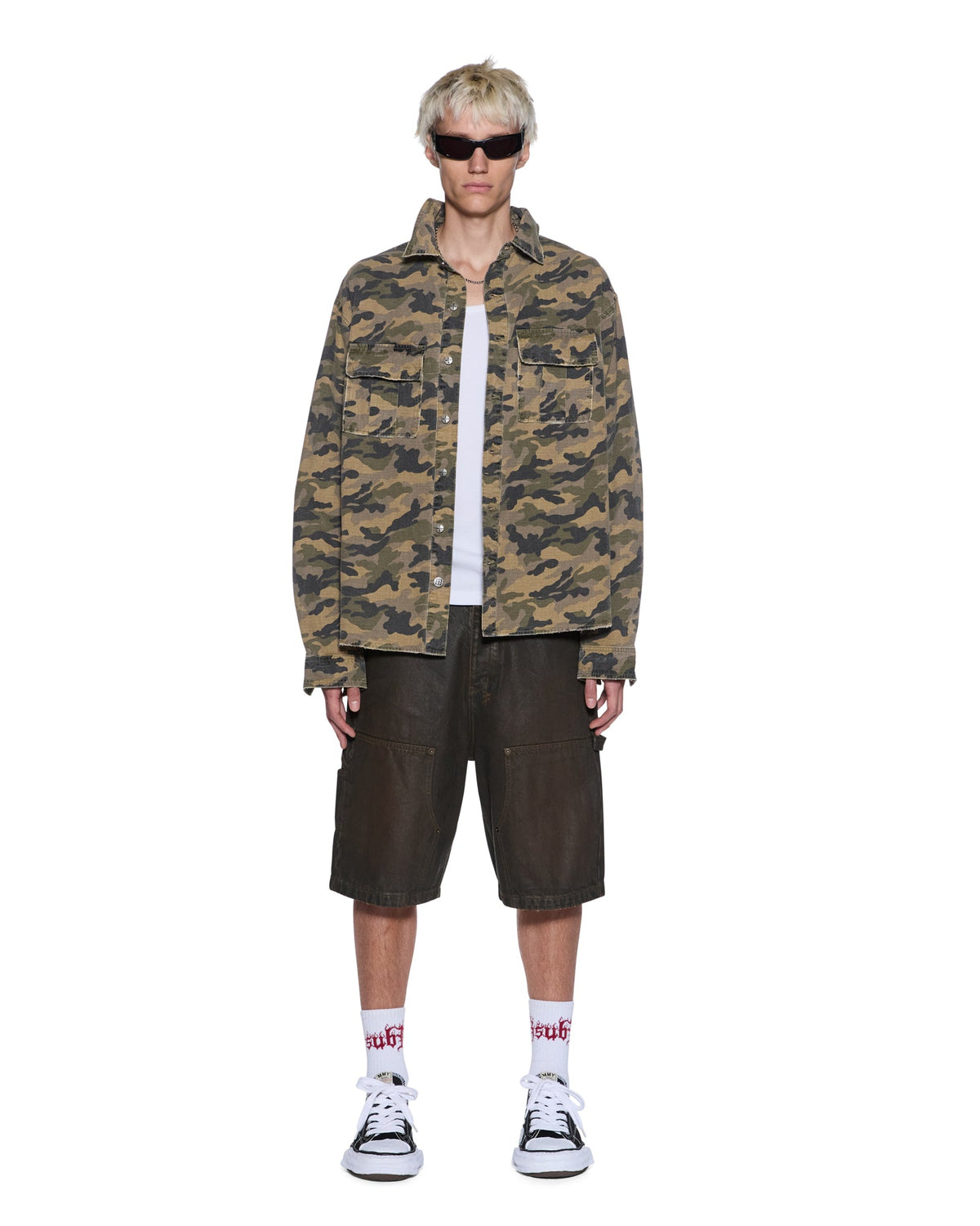 Mens Vulture Ls Shirt Camo Regular Shirts - Green