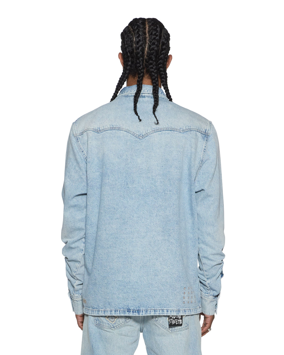 Mens Whiplash Ls Shirt Krystal Blue Regular Shirts - Denim