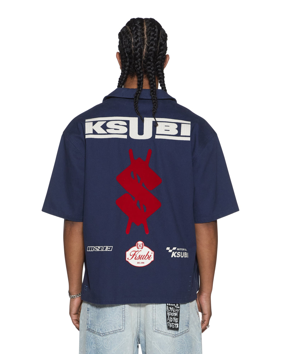 Mens Zoom Boiler Ss Shirt Navy Boxy Shirts - Navy