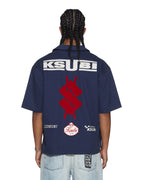 Mens Zoom Boiler Ss Shirt Navy Boxy Shirts - Navy
