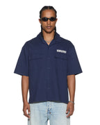 Mens Zoom Boiler Ss Shirt Navy Boxy Shirts - Navy