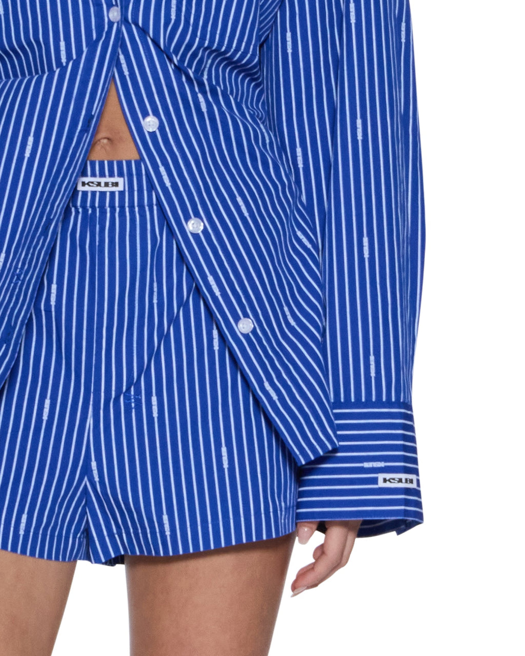 Womens Astra Shirt Cobalt Stripe Oversized Shirts - Blue