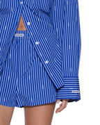 Womens Astra Shirt Cobalt Stripe Oversized Shirts - Blue