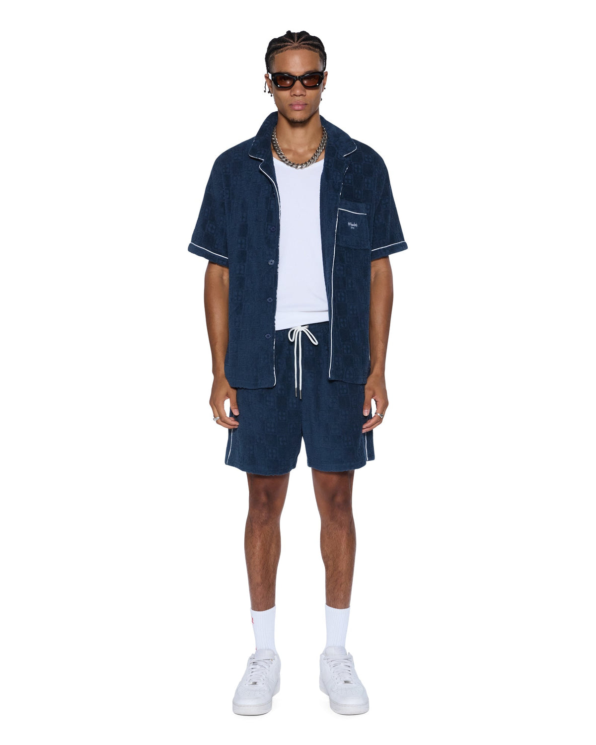 Mens Lounge Short Navy Relaxed Walkshorts - Navy