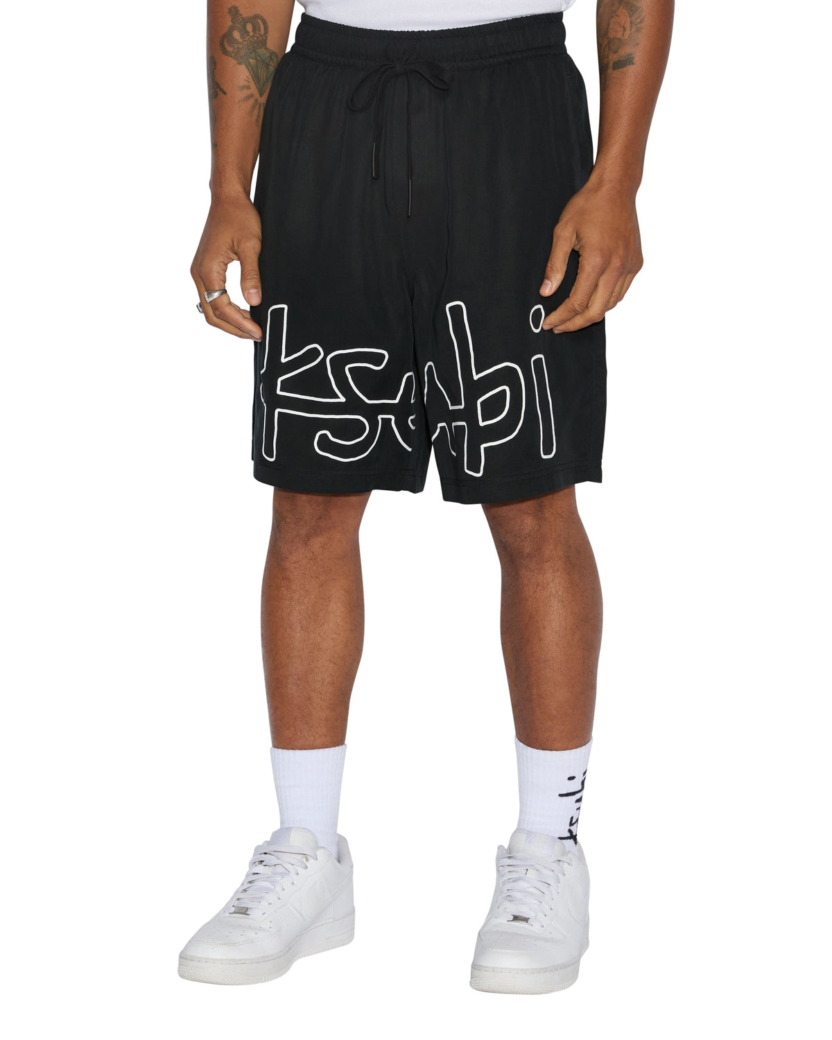 Mens 1999 Life Short Black Relaxed Walkshorts - Black