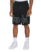 Mens 1999 Life Short Black Relaxed Walkshorts - Black