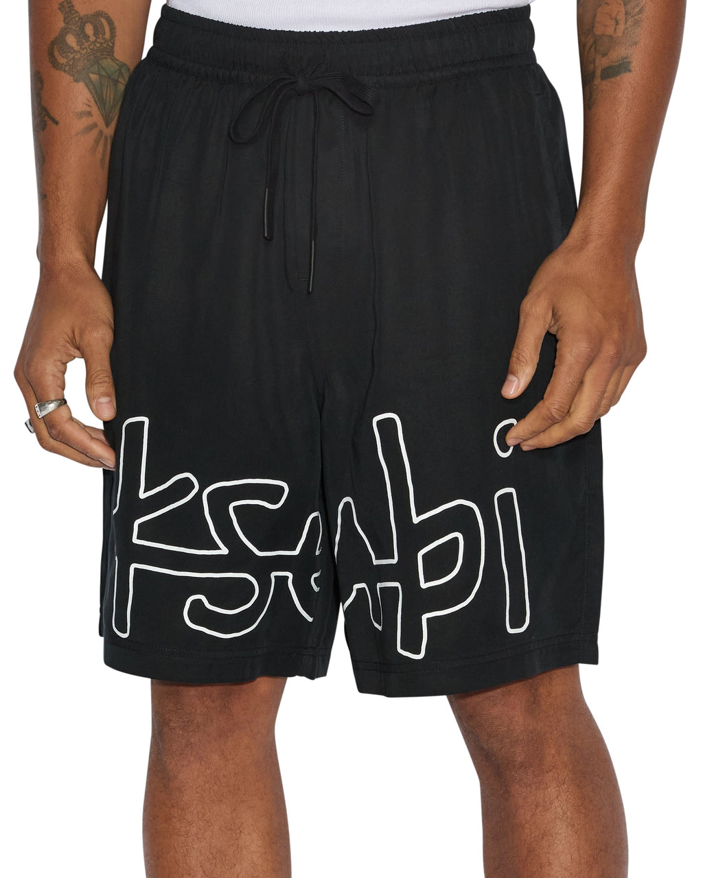 Mens 1999 Life Short Black Relaxed Walkshorts - Black