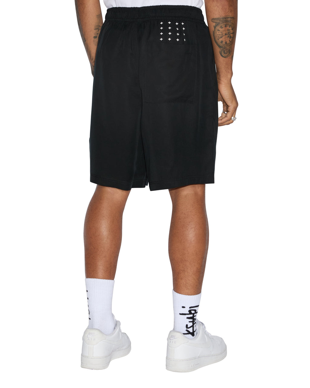 Mens 1999 Life Short Black Relaxed Walkshorts - Black