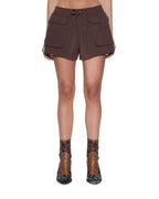 Womens Harper Shorts Chocolate Relaxed Walkshorts - Brown