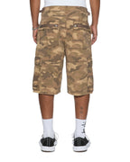Mens Troop Cargo Short Sand Camo Straight Walkshorts - Tan
