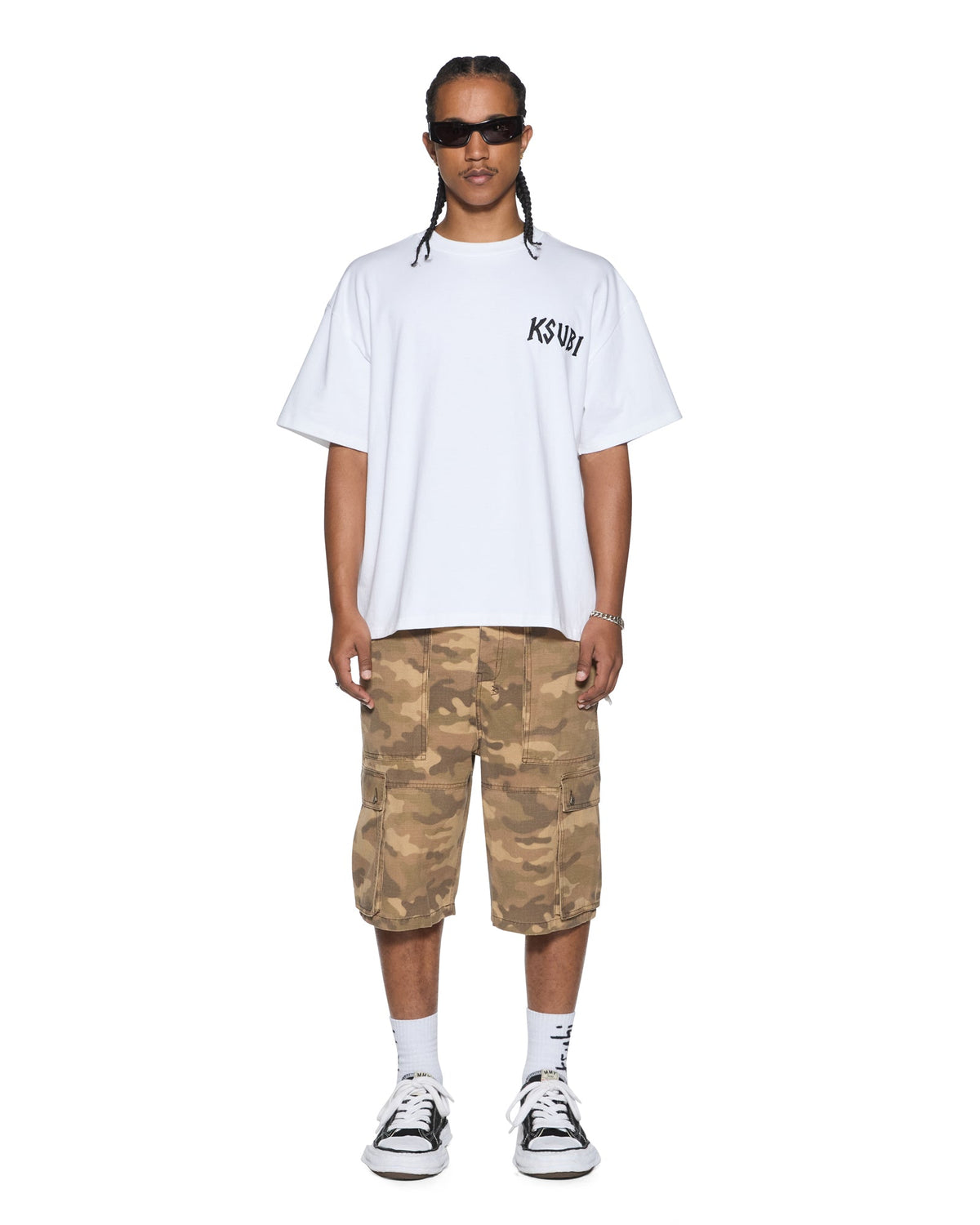 Mens Troop Cargo Short Sand Camo Straight Walkshorts - Tan