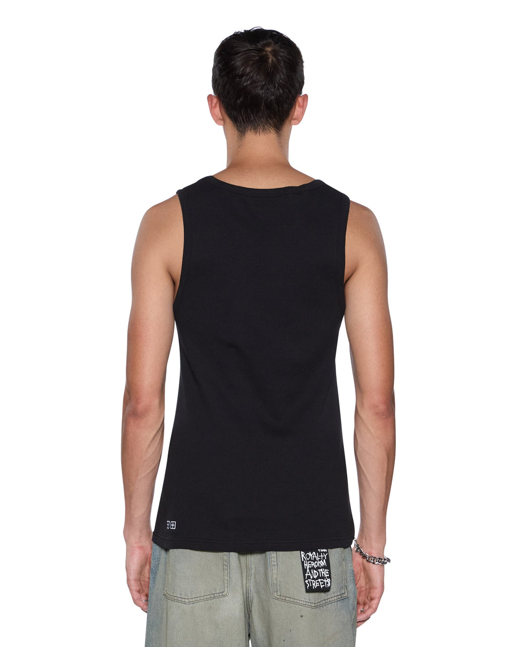 Mens Debut Singlet Black Fitted Tees - Black
