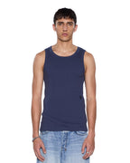 Mens Debut Singlet Navy Fitted Tees - Navy