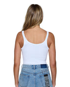 Womens Arise Tank Top White Fitted Fashion Tops - White
