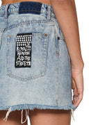 Womens Rap Skirt Clas Sick A Line Skirts - Denim