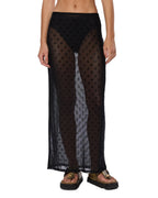 Womens Maxi Skirt Diamante Straight Skirts - Black