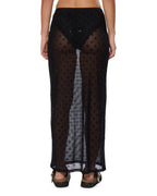 Womens Maxi Skirt Diamante Straight Skirts - Black