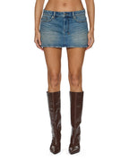 Womens Micro Mini Skirt Texas Blue Studded Regular Skirts - Denim
