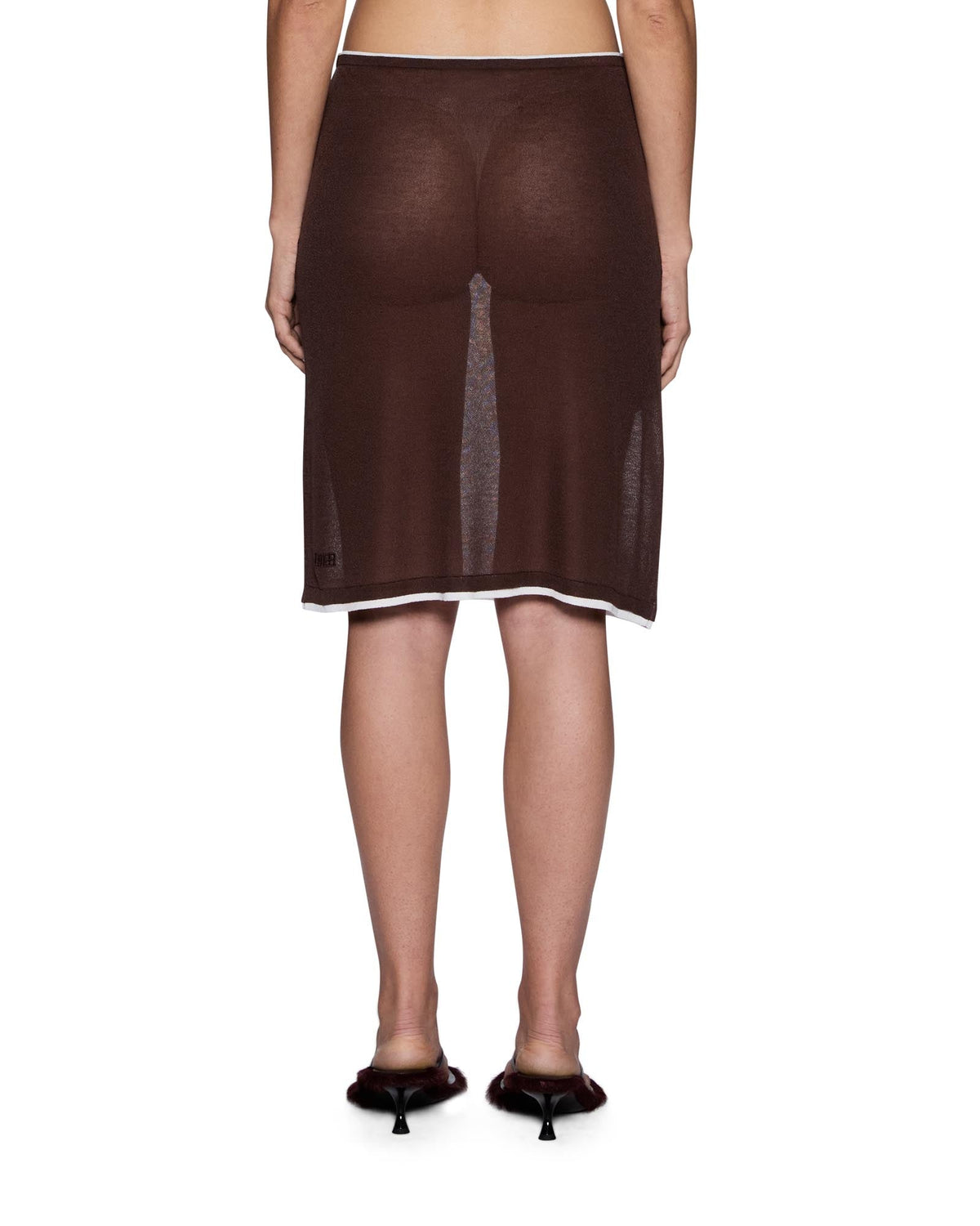 Womens Sott Layered Midi Skirt Camel Brown Regular Skirts - Brown