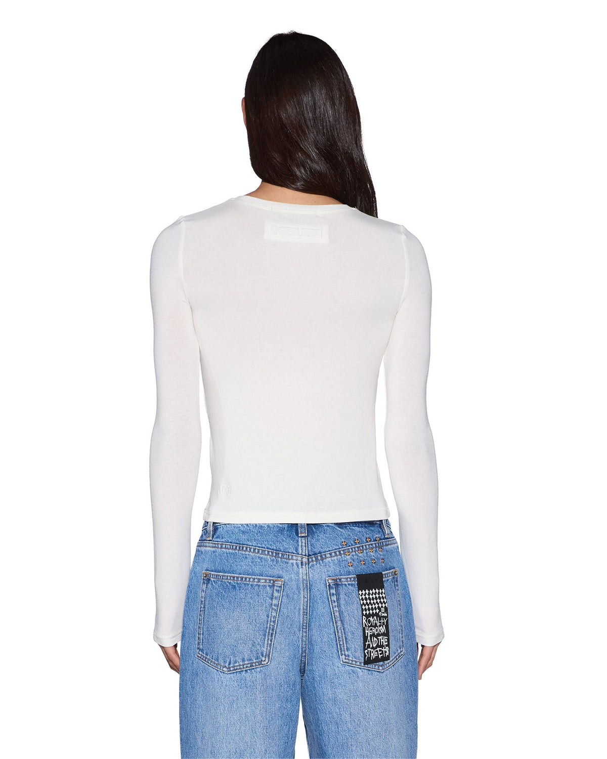 Womens Staple Ls Tee White Regular Tees - White