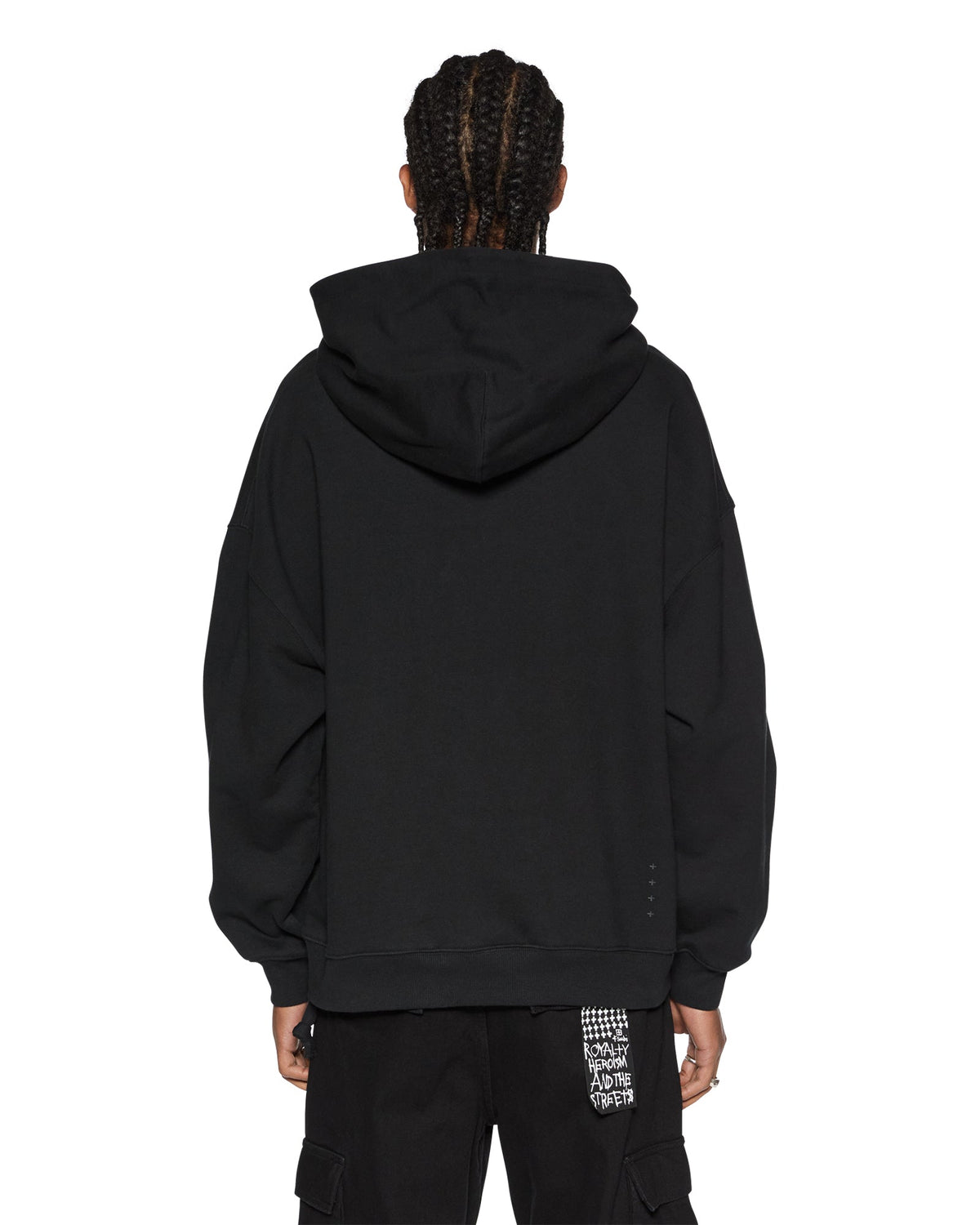 Mens Sott Ekcess Hoodie Jet Black Oversized Fleece - Black