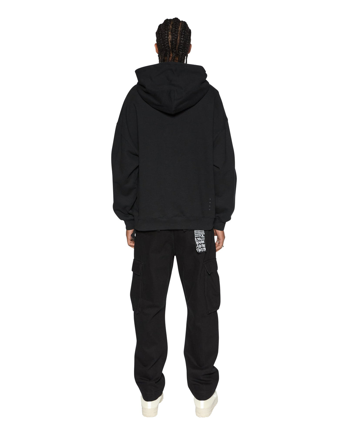 Mens Sott Ekcess Hoodie Jet Black Oversized Fleece - Black