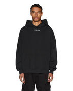 Mens Sott Ekcess Hoodie Jet Black Oversized Fleece - Black