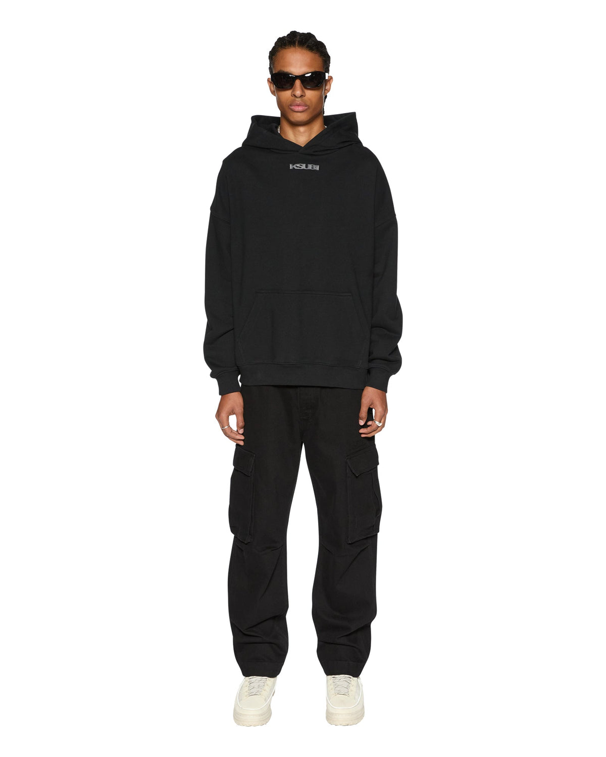Mens Sott Ekcess Hoodie Jet Black Oversized Fleece - Black