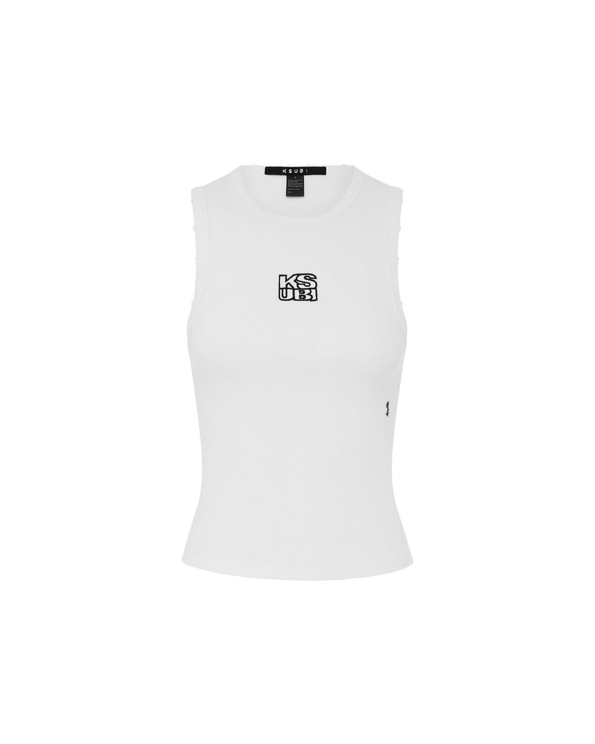 Womens Stacked Syndicate Tank Xtra White Fitted Fashion Tops - White