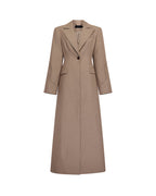 Womens Stance Tailored Coat Tan Fitted Jackets - Tan