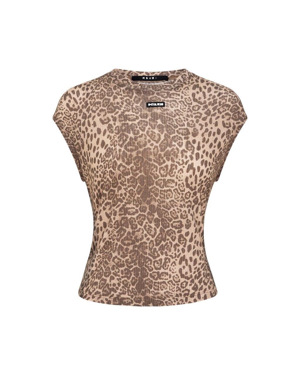 Womens Staple Ss Tee Leopard Fitted Tees - Multi Colour