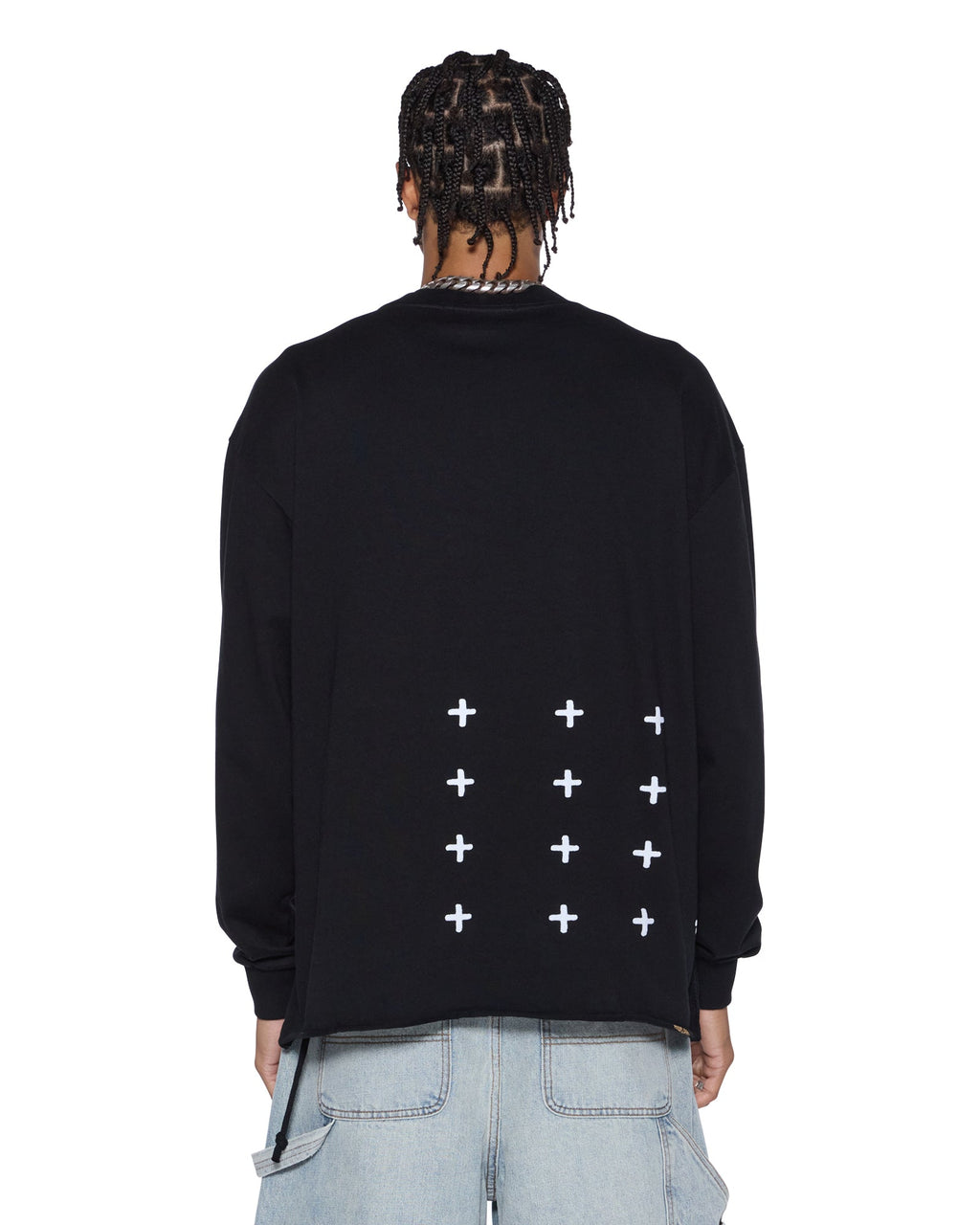 Mens Plated Ls Tee Black Regular Tees - Black