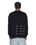 Mens Plated Ls Tee Black Regular Tees - Black