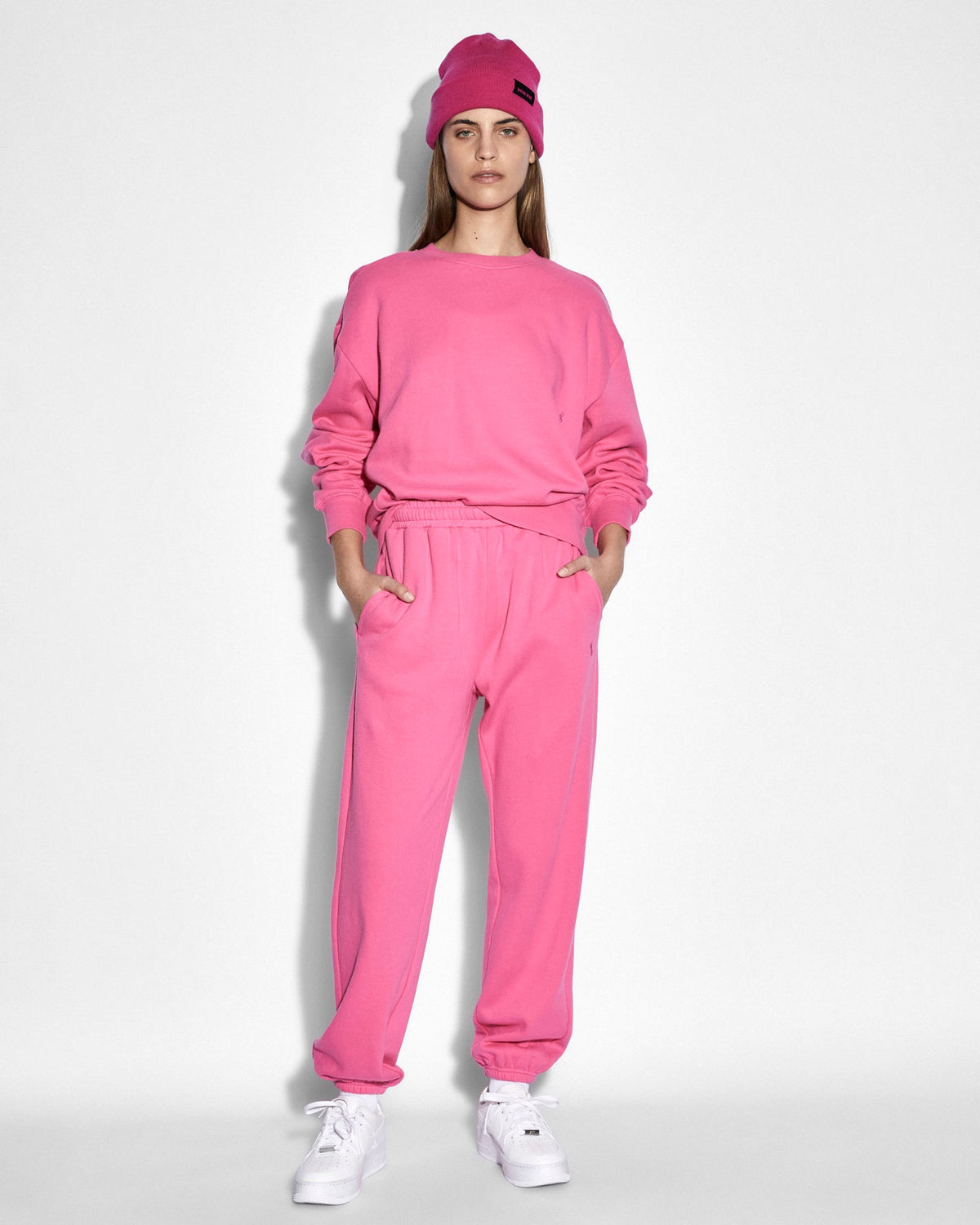 Womens 3x4 Klassic Crew Hype Pink Regular Fleece - Pink