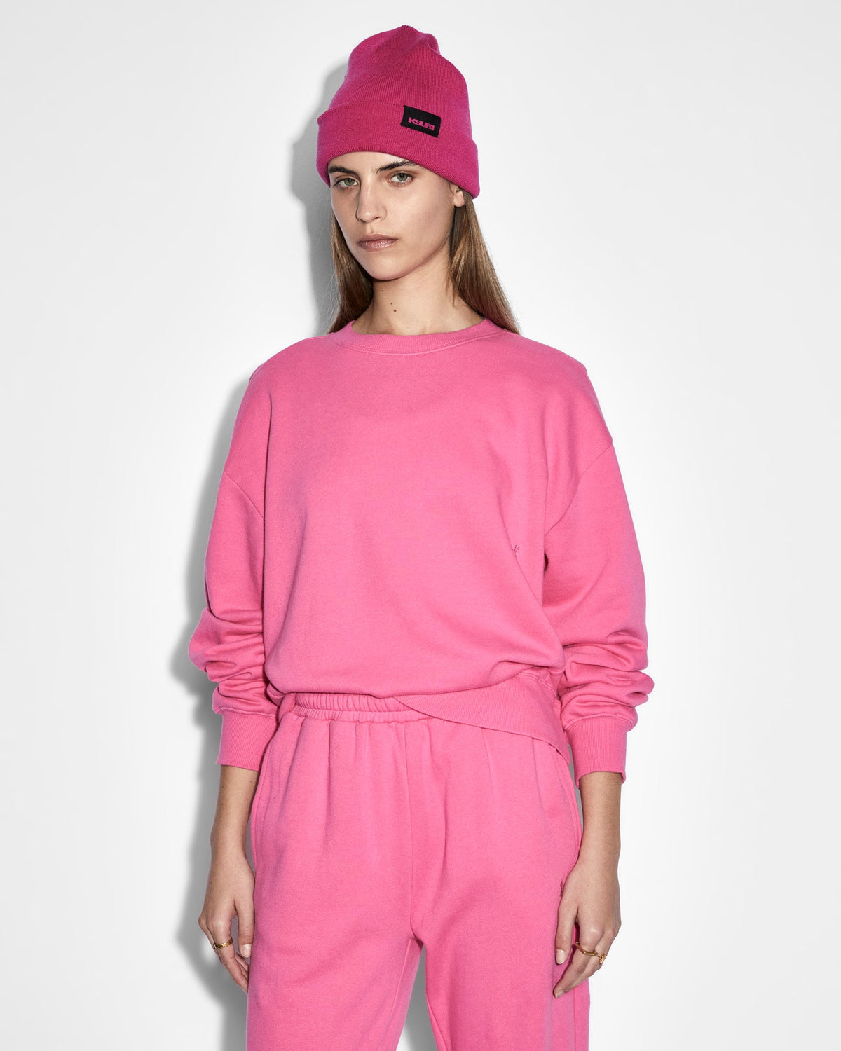 Womens 3x4 Klassic Crew Hype Pink Regular Fleece - Pink