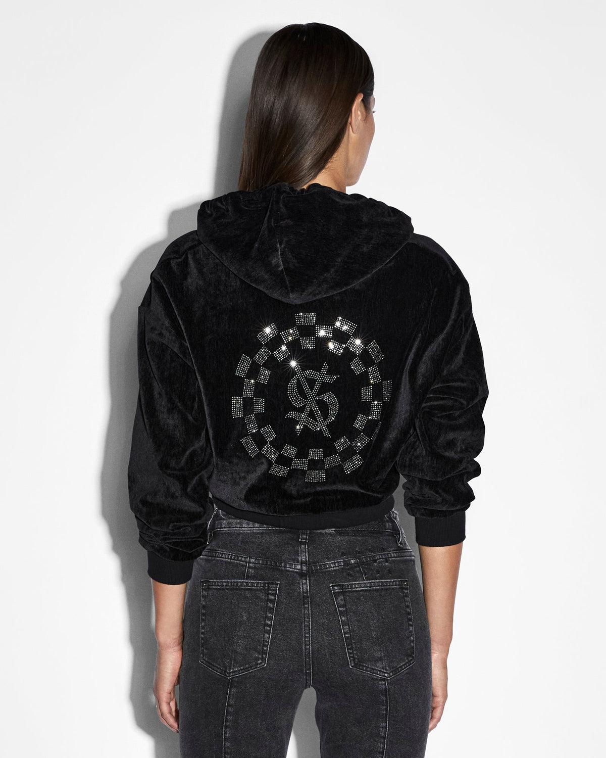 Womens Ritzy Infinity Jumper Black Boxy Fleece - Black